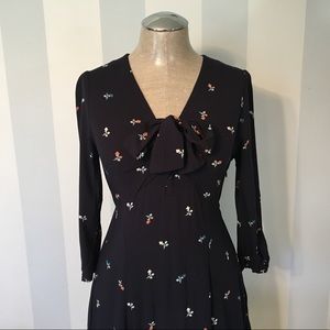 Navy Blue Floral Dress